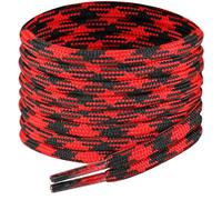 7STROBBS 2 Paires Lacets Ronds pour Bottes, 4mm Lacets Chaussures de Travail/Randonnée/Sécurité/Marche/Basket pour Homme et Femme, Lacet Renforcés et Durables, Noir Rouge 170cm