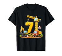 7th Birthday Boy Construction Truck 7 Years Old Party T-Shirt