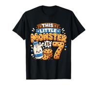 7th Birthday Boys Girls 7 Years Old Milk and Cookie Party T-Shirt