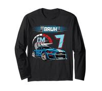 7th Birthday Bruh Racing Car Party Outfit 7 Year Old Boys Manche Longue