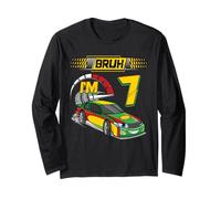 7th Birthday Bruh Racing Car Party Outfit 7 Year Old Boys Manche Longue