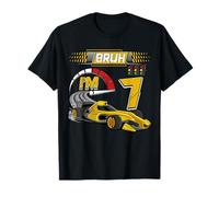 7th Birthday Bruh Racing Car Party Outfit 7 Year Old Boys T-Shirt