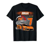 7th Birthday Bruh Racing Car Party Outfit 7 Year Old Boys T-Shirt