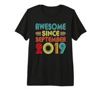 7th Birthday Idea Awesome Since September 2019 7 Years Old T-Shirt Haut de Gamme