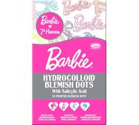 7th Heaven Barbie Lot de 24 patchs anti-imperfections hydrocolloïdes en 4 designs Barbie, traitement des taches et de l'acné pour une peau plus claire, points à l'acide salicylique - Soin du visage