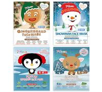 7th Heaven Ensemble cadeau de masques d'hiver pour enfants (contient 4 masques en tissu imprimés en 4 motifs amusants, à partir de 8 ans). Ensemble de soins de la peau 7th Heaven
