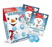 7th Heaven Ensemble cadeau masque et pétillant de bain bonhomme de neige - 2 masques de soins de la peau en feuille imprimée bonhomme de neige, 4 pétillants de bain