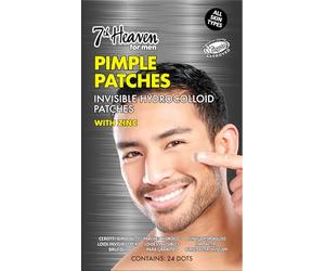 7th Heaven Lot de 24 patchs à boutons invisibles hydrocolloïdes pour homme avec zinc
