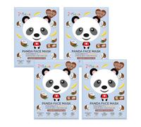 7th Heaven 'Panda Party' Lot de masques pour le visage avec noix de coco et banane pour hydrater et hydrater la peau - Idéal pour tous les types de peau (4 pcs)