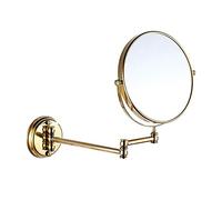 7Trees 20,3 cm Miroir de Maquillage Rétro Pliable pour Salle de Bain à Fixation Murale Miroir de Beauté Télescopique à Bascule (Or)
