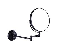7Trees Miroir de maquillage pliable et télescopique pour salle de bain Noir Laiton antique 20,3 cm