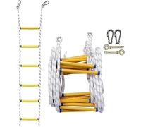 7UIYgtyO LNN Crochet de Sauvetage de Piscine Échelle de Secours, Corde d'évacuation d'urgence, échelle de sécurité Ignifuge avec 2 Crochets nageurs noyés(25m)