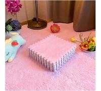 7UIYgtyO LNNNW Tapis Puzzle Rembourré Dalles de Moquette carrées emboîtables, Tapis de Sol emboîtables en Mousse Moelleuse, Tapis Puzzle antidérapants Pliable et Portable(Pink,32pcs)