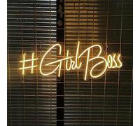 7UIYgtyO LNNW enseigne Lumineuse Neon Girl Boss Personnalisable LED Neon Signs Lights, USB Powered Night Lights Signboard Luminous, 50X19cm pour Hôtel Pub Café Salle de Loisirs Mur(Warm White)