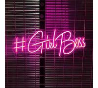 7UIYgtyO LNNW enseigne Lumineuse Neon Girl Boss Personnalisable LED Neon Signs Lights, USB Powered Night Lights Signboard Luminous, 50X19cm pour Hôtel Pub Café Salle de Loisirs Mur(Pink)