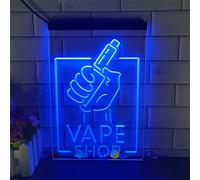 7UIYgtyO LNNW enseigne Lumineuse Neon Vape Shop LED Neon Sign, USB Dimming 3D Display Neon Lights for la décoration Murale de la Barre pour Hôtel Pub Café Salle de Loisirs Mur(Blu,20x30cm)