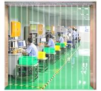 7UIYgtyO LNNW Rideau à Lanières Transparent Rideau de Porte en Bande PVC, Excellente Isolation phonique, contrôle Efficace de la température, barrière Contre la Pollution de l'air(1.05x2.4m)