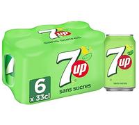7UP Free Sans Sucres Citron & Citron Vert Canette 6 x 33 cl