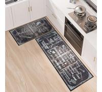 7VSTOHS Lot de 2 Tapis de Cuisine Antidérapants, Tapis de Cuisine Lavable, Absorbe l'eau et l'huile Tapis de Cuisine, pour Couloir, Salle à Manger, Entrée et Tapis de Porte, 43x75 + 43x120 cm