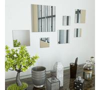 7x Ensemble de Miroirs Muraux Carrés Verre Maison Salle de Séjour Salon vidaXL
