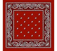 7X Foulard Bandana Mode Paisley USA Rouge - Accessoire Tendance Vintage