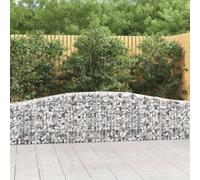 7x Paniers à Gabions Arqués 400x30x60/80 cm Fer Galvanisé Cages Jardin vidaXL