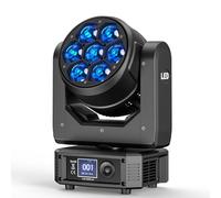 7X40W Lyre LED Jeux de Lumière Fonction Zoom Effet Wash Éclairage scénique Rotative à Tête Mobile Lampe de Scène RGBW Moving Head pour mariage Fête Théâtre DJ Disco Éclairage