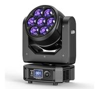 7X40W Lyre LED RGBW Mini Rotative à Tête Mobile Zoom Effet Wash Jeux de Lumière DMX Contrôle vocal pour mariage Fête Théâtre DJ Disco Éclairage