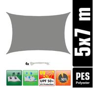 7x5 Voile d'Ombrage Etanche Toile Ombrage Rectangulaire Voile Rectangle Ombrage