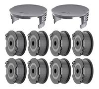 8 1.60mm, 4.90m,Bobine de Fil de Rechange compatible avec Easy GrassCut18-230 de Bosch(8 Bobines de fil,2 Couvercle)