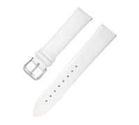8/10/12/13/14/15/16/17/18/19/20/21/22mm Bracelets de montre en cuir véritable doux pour la peau pour remplacer le bracelet de montre à quartz pour femme, Blanc, 17mm
