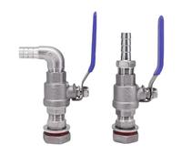 8 10 12 13 14 15 16 19 20 25 mm Hose Barb 1-1/2" BSP 304 Stainless Bulkhead Ball Valve Tap Faucet Switch Water Tank Beer Keg RO(Fit 12mm ID Hose)