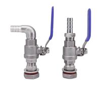8 10 12 14 15 16 19 20 25mm Hose Barb 3/4" BSP 304 Stainless Steel Bulkhead Ball Valve Tap Faucet Switch Water Tank Beer Keg RO(Fit 12mm ID Hose)