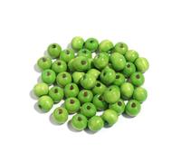 8 10 12 mm Perle en Bois Naturel Grand Trou Entretoise Lâche Perle Ronde pour la Fabrication de Bijoux Bricolage Artisanat Bracelet Collier Jouet Accessoires-Vert-8mm 200 pièces
