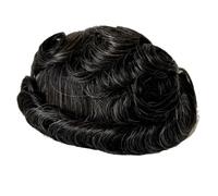 8×10 inch Men Human Hair Toupee,Thin Skin Mens Invisible Hairline Hairpieces for Man, Replacement Wigs Hairline Fine(1B20#)
