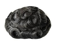8×10 inch Men Human Hair Toupee,Thin Skin Mens Invisible Hairline Hairpieces for Man, Replacement Wigs Hairline Fine(1B40#)
