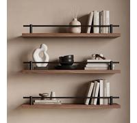 8 12 16 18 20 24 32 in, Decorative Shelf Rails for Guarding Shelves Edges, Black Gallery Rail Rod & Spindles, Aluminum Column Round Tube Railing Set(Brass-3 Pcs,28in/71cm)