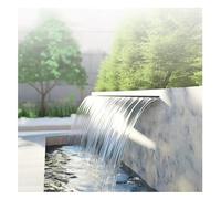 8/12/16/20/24/32/35/39/47/59 Cm Encastrée Dans Le Mur Déversoir En Cascade, Fontaine De Piscine En Acier Inoxydable Pour Jardin, Bassin À Poissons Ou Spa Décoration Débit D'eau(Silver,50cm)