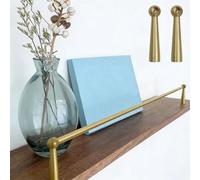 8 12 20 24 30 36 in Anti-Fall Shelf Railing Rod, Decorative Brass Rails for Wood Shelves, Cabinet/Bookcase/Wardrobe/Shoe Front Guard Fence(Brass-Style a,74cm/29.1in)