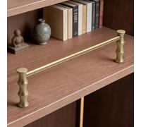 8 12 20 24 30 36 in Anti-Fall Shelf Railing Rod, Decorative Brass Rails for Wood Shelves, Cabinet/Bookcase/Wardrobe/Shoe Front Guard Fence(Brass-Style B,90cm/35.4in)