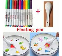 8/12 pièces Stylos de dessin à l'eau flottants magiques, stylos de coloriage pour puzzle, convient pour la peinture (certaines couleurs aléatoires), stylos effaçables amusants, stylos flottants à l'ea