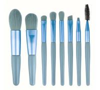 8/13/28 Pièces Ensembles De Pinceaux De Maquillage Professionnel Fond De Teint Cosmétique Poudre Fard À Paupières Kabuki Mélange Maquillage Brosse Maquillage Outil De Beauté.A8-Blue.