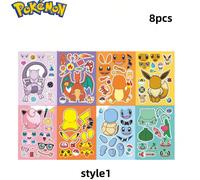 8/16 pièces Pokémon Pikachu Anime dessin animé Puzzle Interactif Parent-Enfant Manuel DIY Autocollants Le meilleur cadeau de vacances pour les bons amis, la décoration d'ambiance de fête, une décorati