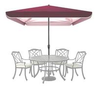 8.2'x8.2' Square Patio Umbrella Replacement Canopy - Waterproof Outdoor Canopy Top for 2x2m Frames 4 Ribs Stylish Red Color Perfect for Garden & Patio Shade