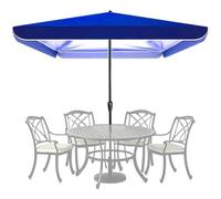 8.2'x8.2' Waterproof Square Patio Umbrella Replacement Canopy - Durable 4 Ribs Design Fits 2x2m Frames Perfect Outdoor Shade Solution (Blue)