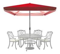 8.2'x8.2' Waterproof Square Patio Umbrella Replacement Canopy - Durable 4 Ribs Design Fits 2x2m Frames Perfect Outdoor Shade Solution (Blue)