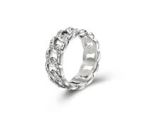 8,3 mm Titane Acier Zircon Bague Hiphop Cubaine Chaîne Hommes Bague Bijoux
