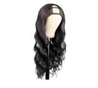 8-34 inch V/U Part Human Hair Body Wave Wigs, Beginner Friendly Natural Black Wig for Women 180 Density Hair Extensions Pièces Wigs(Natural Black U Part,8 inch)