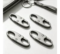 8/4/2 pièces/Clip de fermeture éclair anti-vol, petit mousqueton à double ouverture, un clip anti-vol essentiel pour les voyages et les dortoirs universitaires. gris,argent,or,8 pièces (argent),2 pièc