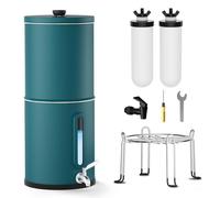 8,5 L Système de filtration d'eau par gravité de avec indicateur de niveau d'eau Filtre à eau par gravité avec filtre céramique Purificateur d'eau avec certification NSF/ANSI 42&372, Vert